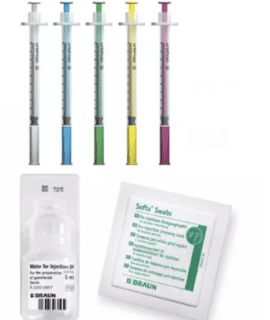 Kit Items For 1 Vial (1 Water, 11 Pins, 11 Wipes)